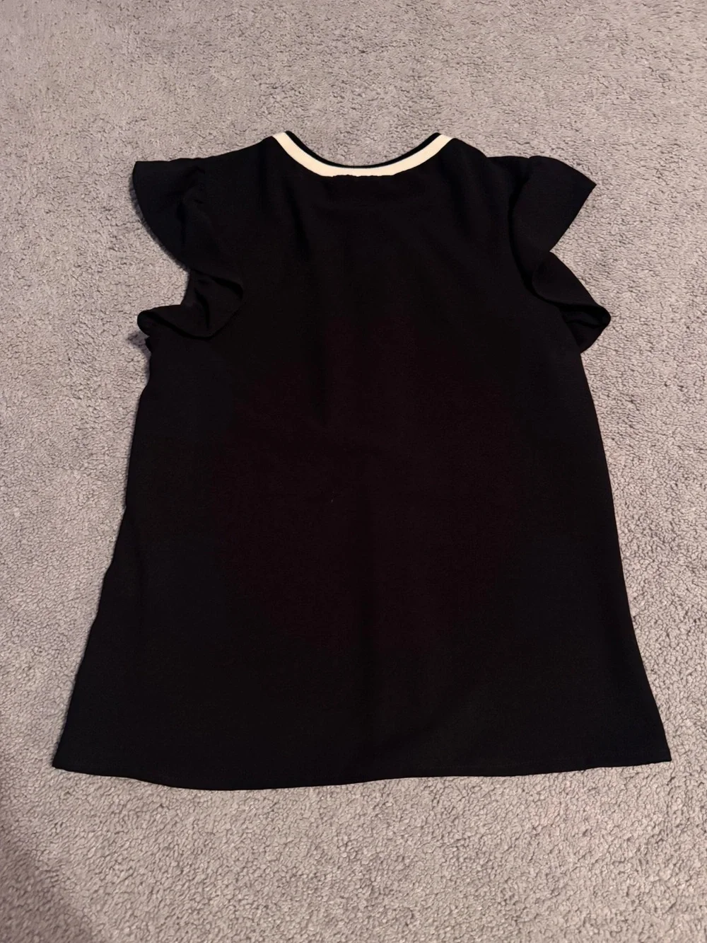 Black Ruffle Sleeve Blouse - Picture 3 of 3